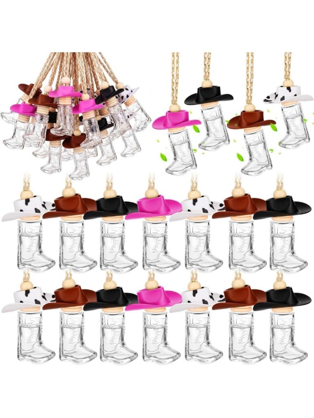 50 Pcs Cowboy Boot Air Fresheners, 8ml Diffuser for Car, Western Decor